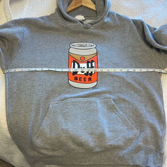 Universal Studios The Simpsons Duff Beer Can Holder Gray Hoodie Men's Sz Medium - Picture 5 of 11